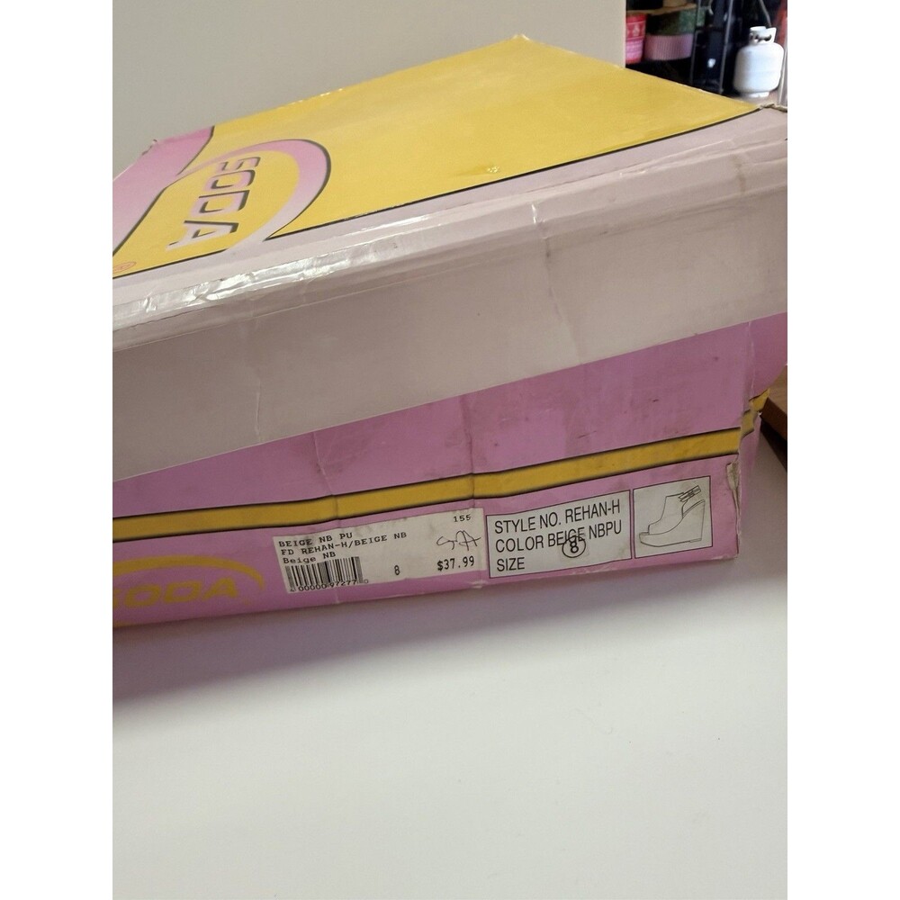 SODA SHOES WOMEN'S WEDGE HEEL REHAN-H,beige Size8 - Picture 13 of 14